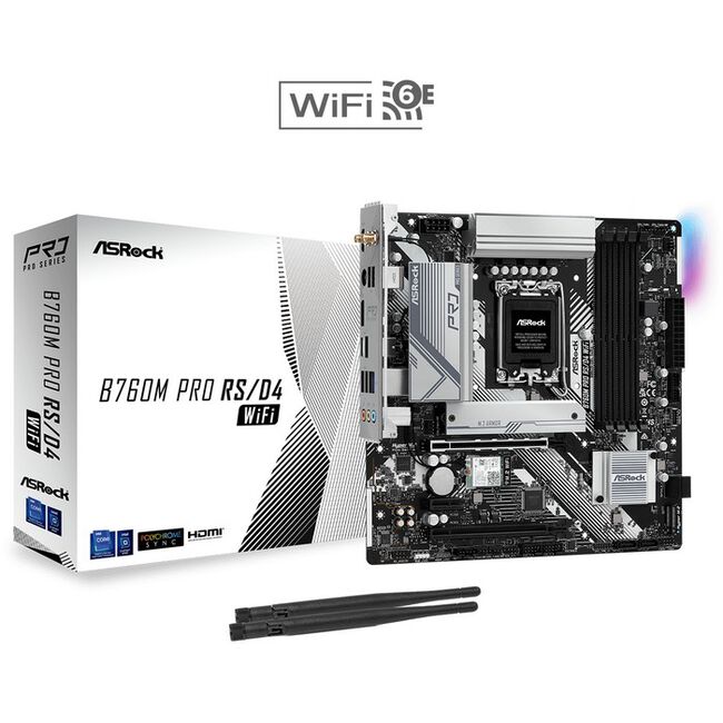 ASRock B760M Pro RS/D4 WiFi (B760 1700 MicroATX) ドスパラ限定 