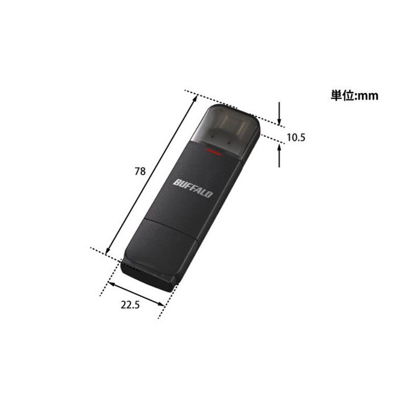 BUFFALO SSD-SD1.0U3BA/D (USB3.2 Gen2 ポータブルSSD 1TB