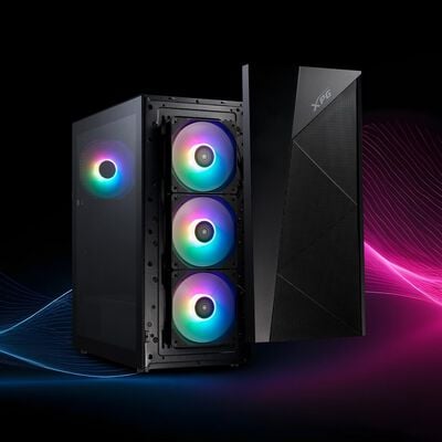 ADATA  LANDER 500 LANDER500MTA-BKCWW (ATX ガラス ブラック) 