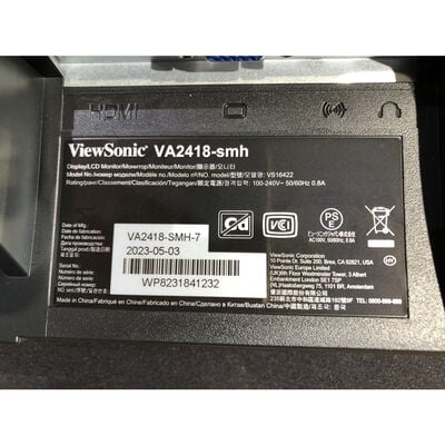 【水戸赤塚店】中古  Viewsonic VA2418-SMH-7 (23.8"W 1A1H 5ms IPS) 4680002238 