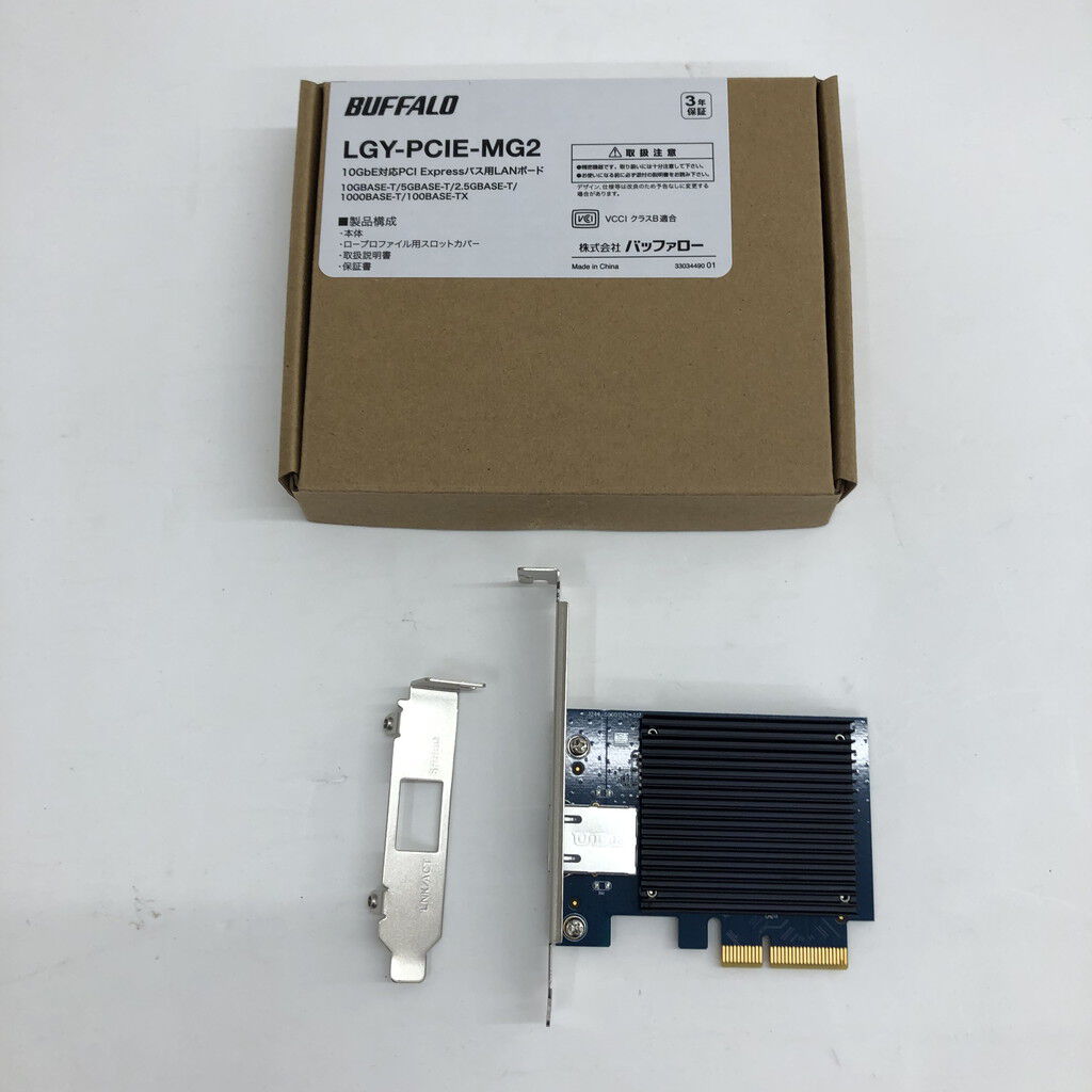 【新品未使用】LGY-PCIE-MG2 中古 BUFFALO LGY-PCIE-MG2 (PCIe 10GBASE-T LANｶｰﾄﾞ