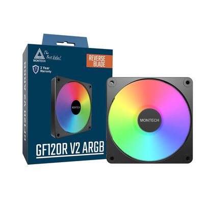 MONTECH  GF120R V2 ARGB Black (1個パック ブラック リバースブレード) 