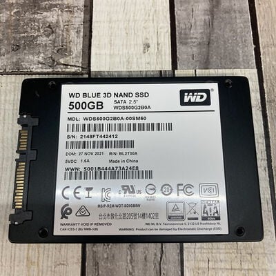 【広島店】中古  WD WDS500G2B0A (SSD 2.5in SATA 500GB) 3320004932