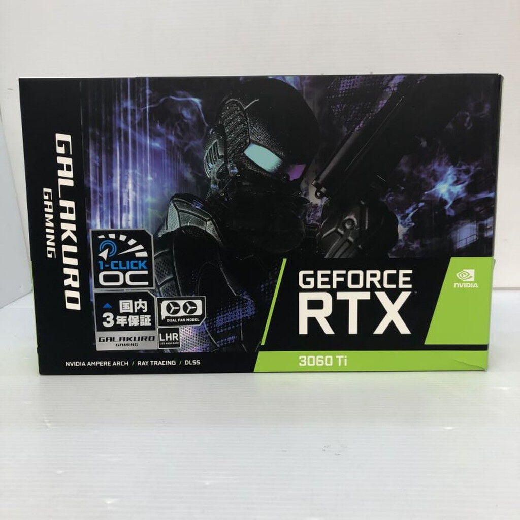 中古 【LHR版】玄人志向 GG-RTX3060Ti-E8GB/DF/LHR (RTX3060Ti 8GB