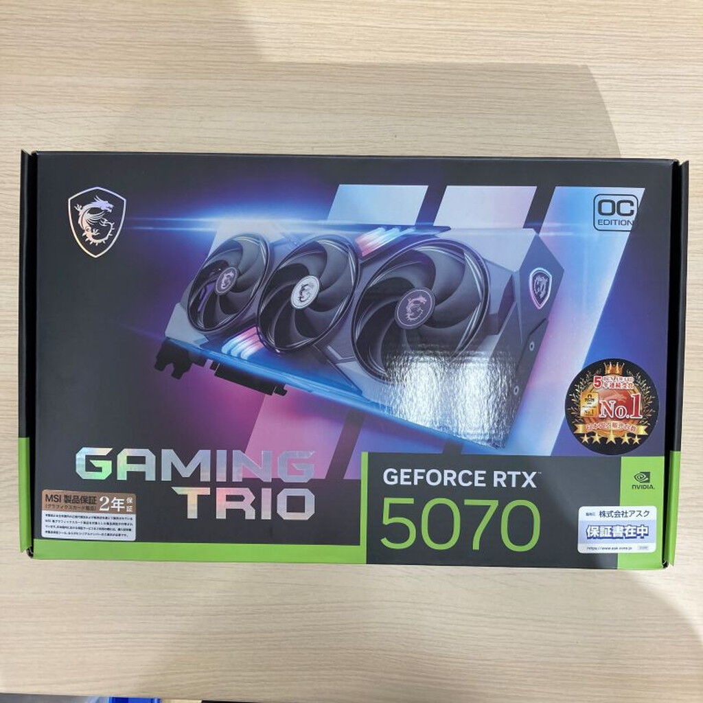 新品保証付 MSI RTX 5070 12G GAMING TRIO OC MSI GeForce RTX™ 5070 12G GAMING TRIO OC