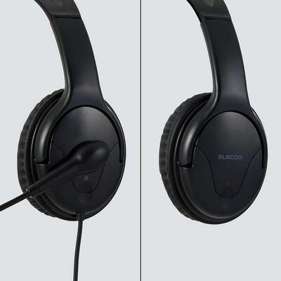 エレコム  HS-HP02STBK (両耳大型4極有線ヘッドセット) 