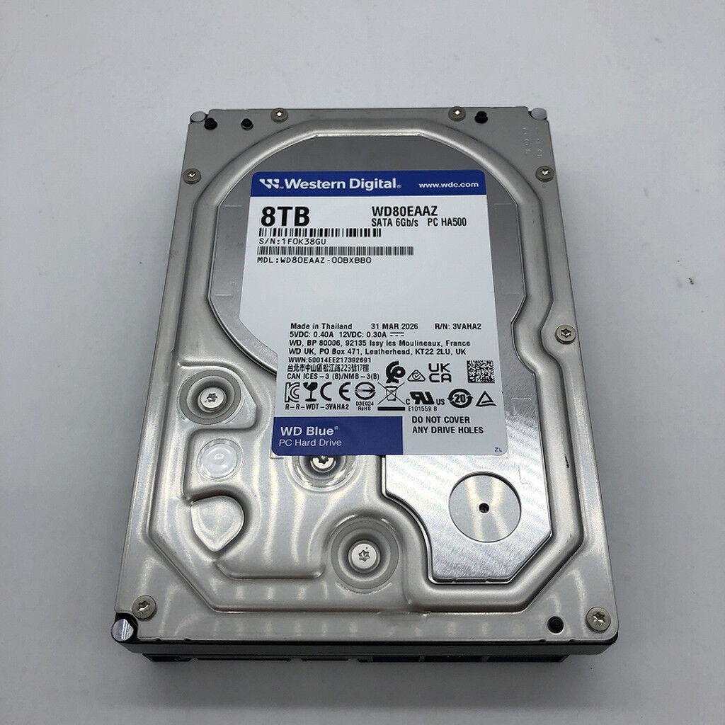 中古 WesternDigital 8TBHDD WD80EAAZ(正常動作品) 中古 W.D WD80EAAZ (SATA3 8TB 5640rpm 256MB) 5280001668 （376251