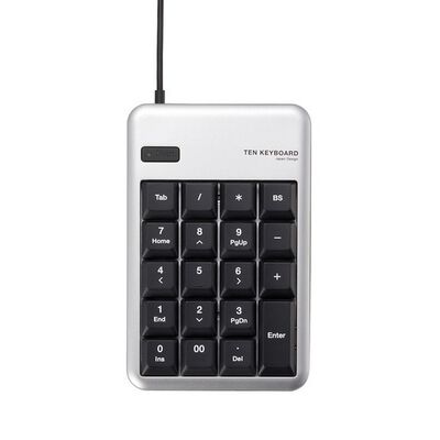 エレコム  TK-TCM012SV (2ポートUSB2.0HUB付USBテンキーボード) 