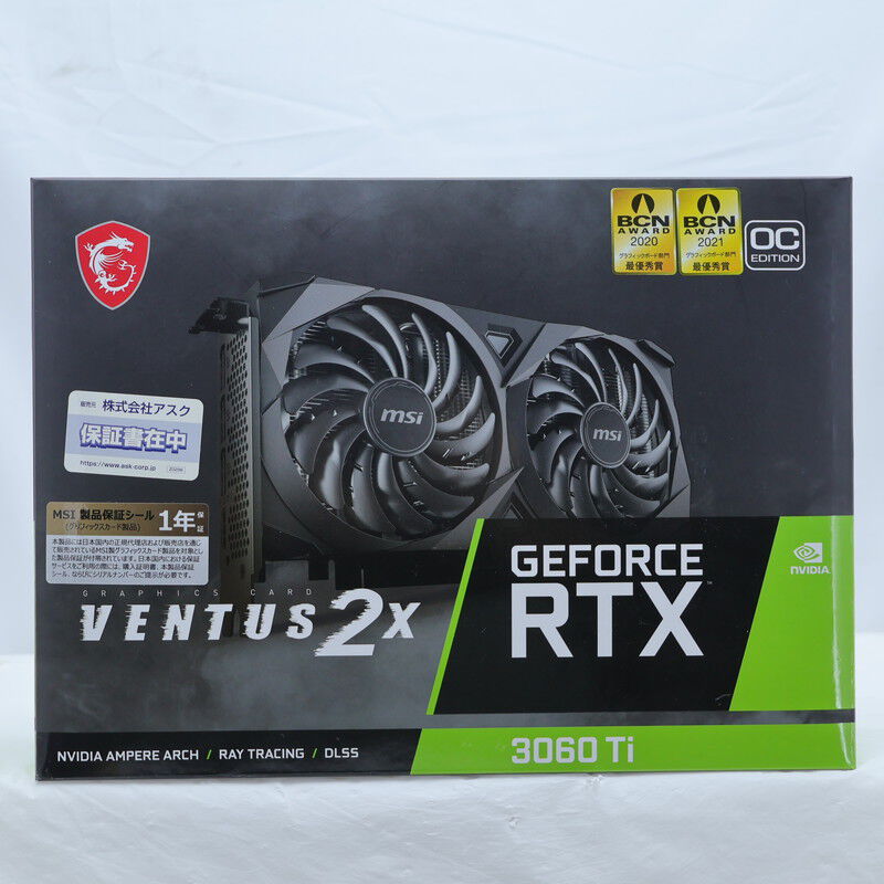 中古 MSI GeForce RTX 3060 Ti VENTUS 2X OCV1 LHR （RTX3060Ti 8GB