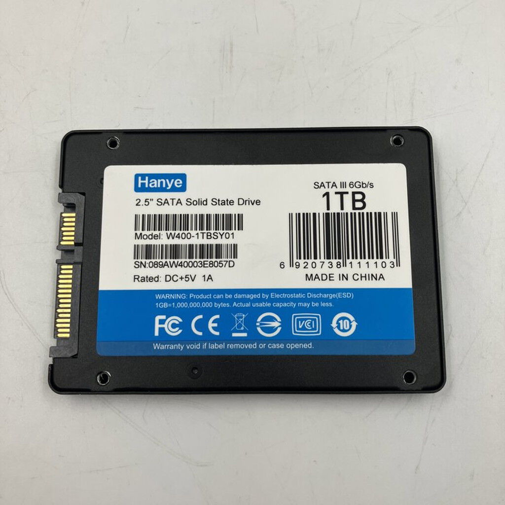 中古 Hanye W400 SATA SSD W400-1TBSY01 (2.5 SATA 1TB TLC