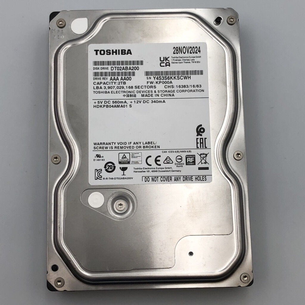 中古 TOSHIBA DT02ABA200(2TB SATA 3.5ｲﾝﾁ) 4720002839 （374871