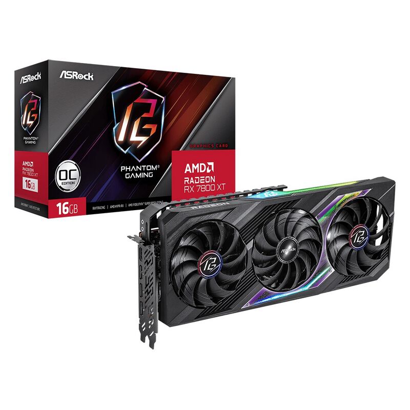 ASRock Radeon RX 7800 XT Phantom Gaming 16GB OC (RX7800XT PG ASRock Radeon RX 7800 XT Phantom Gaming 16GB OC (RX7800XT PG
