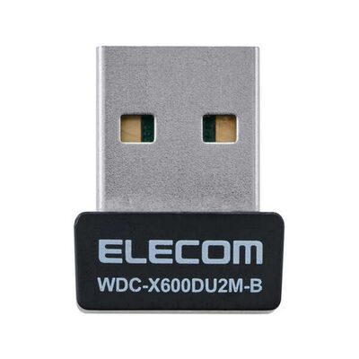 エレコム  WDC-X600DU2M-B (Wi-Fi 6 USB 480Mbps対応 600Mbps小型無線LANアダプター) 