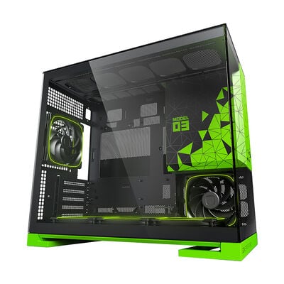 Geometric Future  MODEL 3 with 5FAN GF-M3-GR PLUS (MicroATX ガラス グリーン／ブラック) 