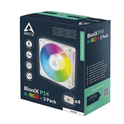 ARCTIC  BioniX P14 A-RGB White - 3 Pack ACFAN00342A (140mm ARGB ホワイト 3個パック) 