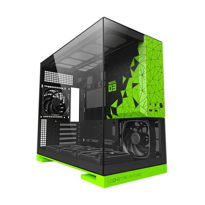 Geometric Future  MODEL 3 with 5FAN GF-M3-GR PLUS (MicroATX ガラス グリーン／ブラック) 