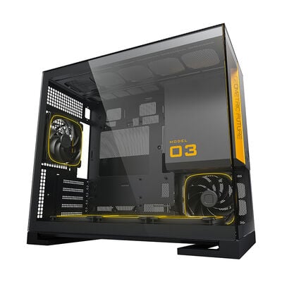 Geometric Future  MODEL 3 with 5FAN GF-M3-GB PLUS (MicroATX ガラス グレー／ブラック) 