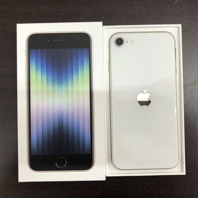 【福山ココローズ店】中古  【au版SIMフリー】Apple iPhoneSE 4.7インチ (第3世代) 64GB (スターライト) MMYD3J/A 154840 