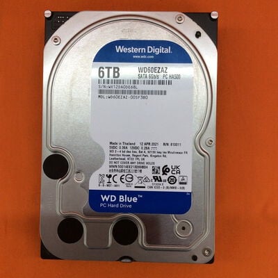 【なんば店】中古  WESTERN DIGITAL WD60EZAZ-00SF3B0（3.5インチ HDD 6TB SATA） 3480029639 