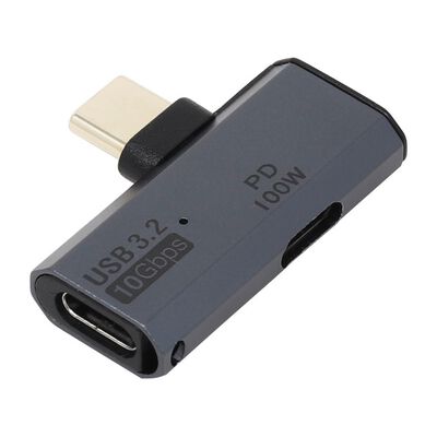 AINEX  ADV-132 (USBアダプタ Cオス - Cメス 横L型 10Gbps PD100Wポート付) 