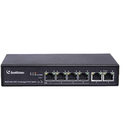 GeoVision  GV-APOE0400-3VT3 10/100M PoE+対応 (15.4W 供給 / 1 PoE port) (最長250m / 転送速度10Mbps) 4ポートスイッチングハブ 3年保証 