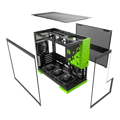 Geometric Future  MODEL 3 with 5FAN GF-M3-GR PLUS (MicroATX ガラス グリーン／ブラック) 