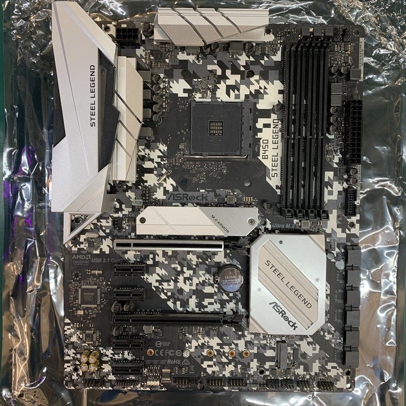 ●ASRock B450 Steel Legend ATX ●中古美品・動作保証 中古 ASRock B450 STEEL LEGEND 3400009739 （402113） ｜ パソコン