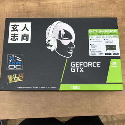 【宇都宮鶴田店】中古  玄人志向 GF-GTX1650-E4GB/OC/DF (GTX1650 4G GDR5) 139577 