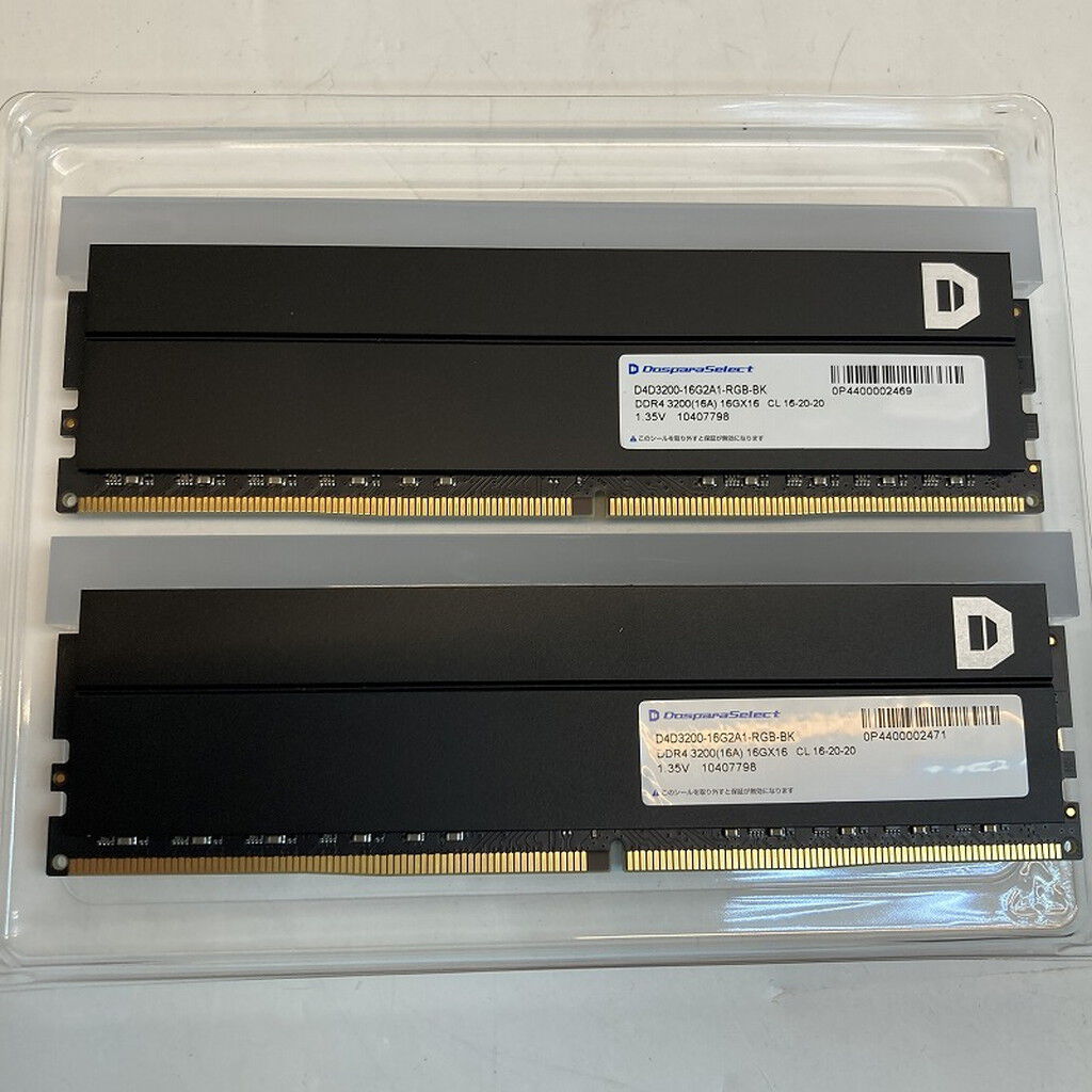 中古 ﾄﾞｽﾊﾟﾗｾﾚｸﾄ D4D3200-16G2A1-RGB-BK(DDR4-3200 16GBx2) 3180006409