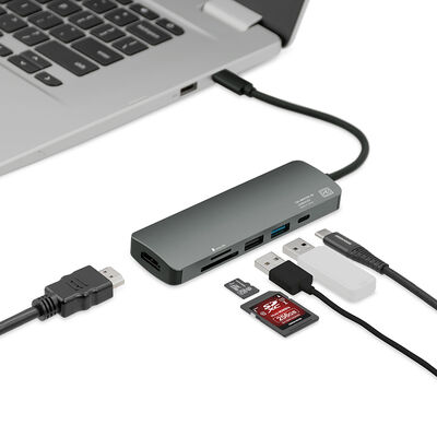 グリーンハウス  USB Type-C ドッキングステーション GH-MHC6A-SV 
