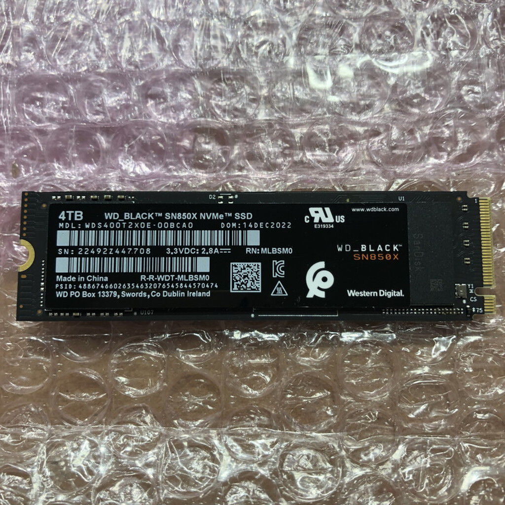 中古 W.D. SN850X WDS400T2X0E (2280 NVMe Gen4 4TB TLC) 1460025410