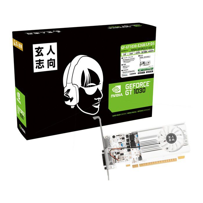 玄人志向 GF-GT1030-E2GB/LP/D5 (GeForce GT 1030 2GB) ｜ パソコン 
