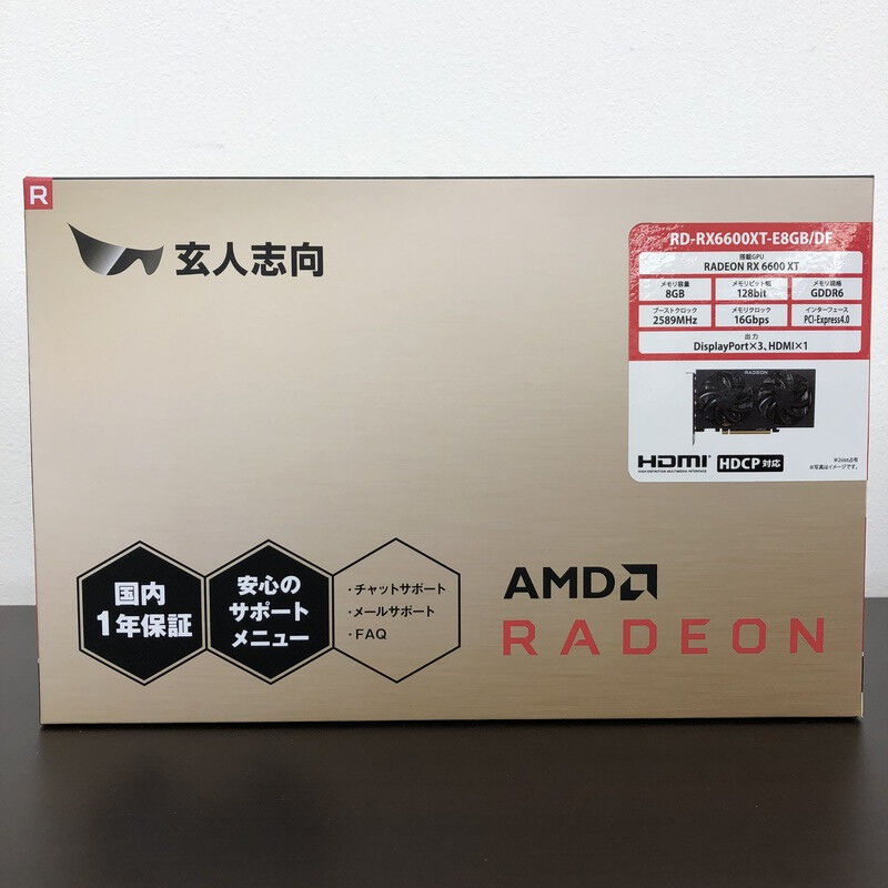 新品未開封品　玄人志向　RD-RX6600-E8GB/DF RD-RX6600-E8GB/DF | RD-RX6600-E8GB/DF | Radeon RX 6600 搭載
