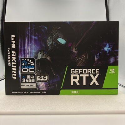 【新潟店】中古  玄人志向 GALAKURO GAMING GG-RTX3060-E12GB/OC/DF（RTX3060 12GB） 3480039510 