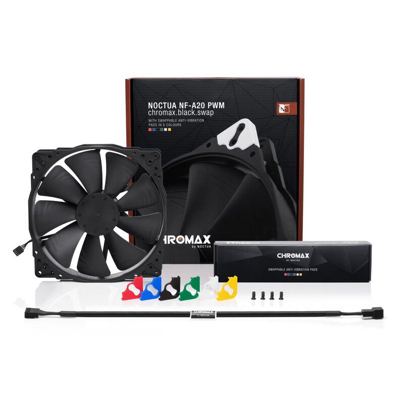 Noctua NF-A20 PWM chromax.black 2個セット noctua NF-A20 PWM chromax.black.swap NF-A20-PWM-CH-BK-S (200mm
