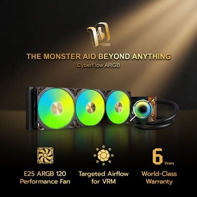 MONTECH  CyberFlow ARGB 360 Black (360mm ARGB ブラック) ドスパラ限定モデル 