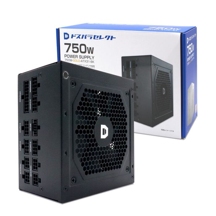 超高品質で人気の ドスパラセレクト 750W-GOLD-ATX31-BK (750W ブラック 電源ユニット