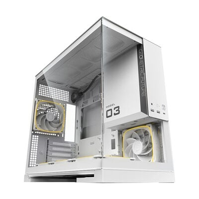 Geometric Future  MODEL 3 with 5FAN GF-M3-WT PLUS (MicroATX ガラス オールホワイト) 