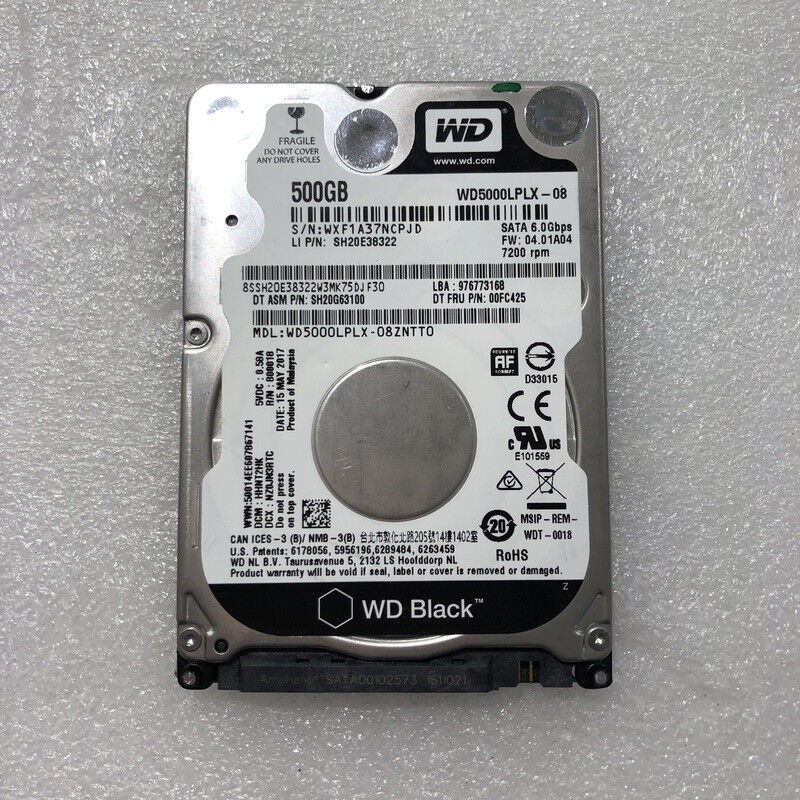 中古 各社 2.5インチ HDD 500GB SATA （ノート用） 121872