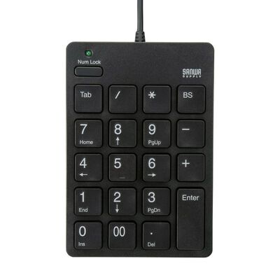 サンワサプライ  NT-18CUHBK USBテンキー（Type-Cコネクタ・USB2.0ハブ付き） 