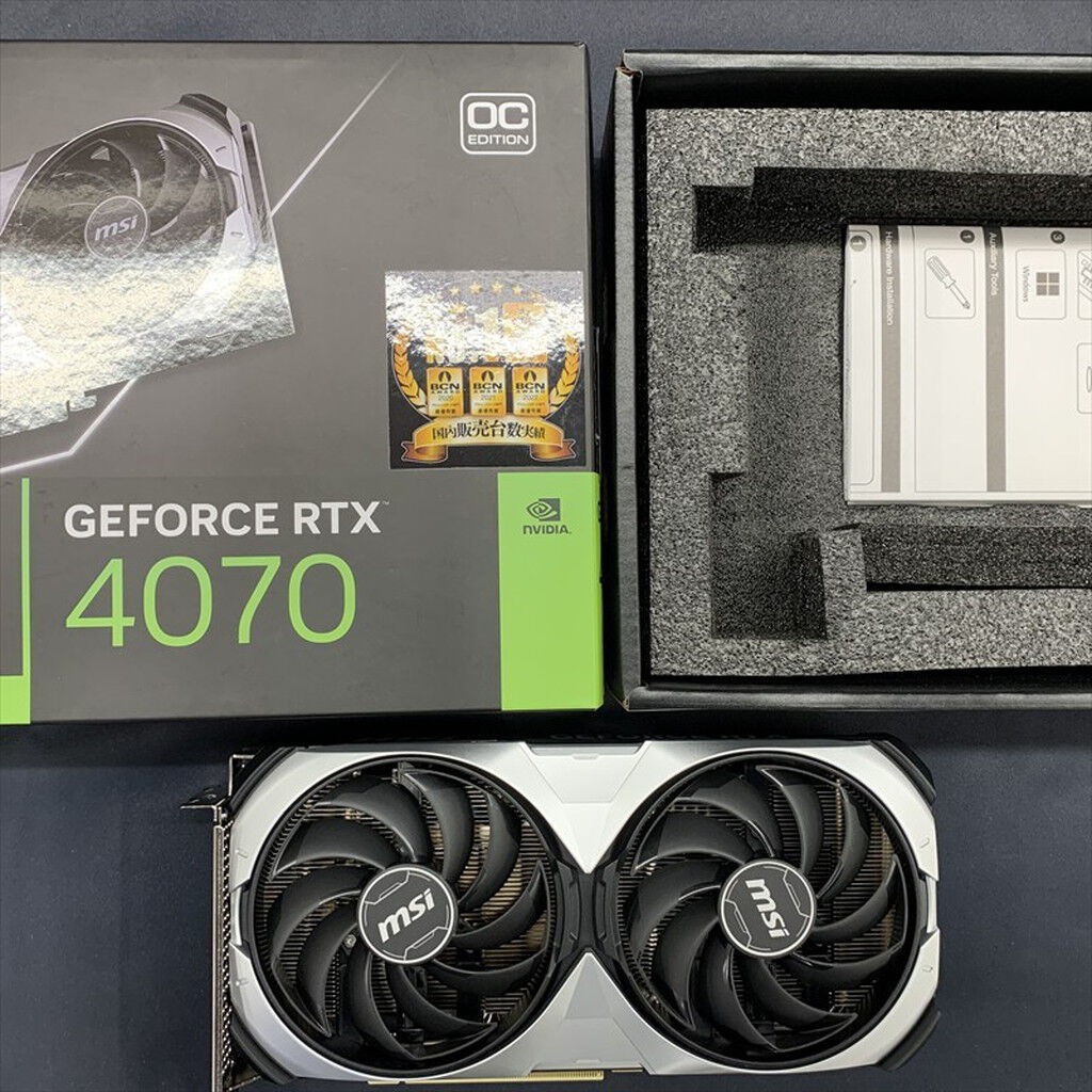 GeForce RTX™ 4070 VENTUS 2X 12G 本体のみ 箱無し Amazon | MSI GeForce RTX 4070 VENTUS 2X E1 12G OC 2ファン
