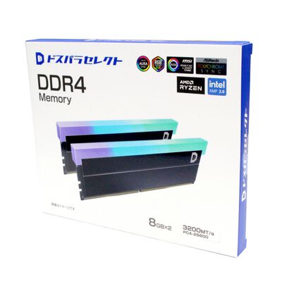 ドスパラセレクト  D4D3200-8G2A1-RGB-BK (DDR4 PC4-25600 8GB 2枚組) 
