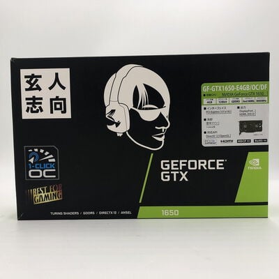 【盛岡都南店】中古  玄人志向 GF-GTX1650-E4GB/OC/DF (GTX1650 4G GDR5) 139577 