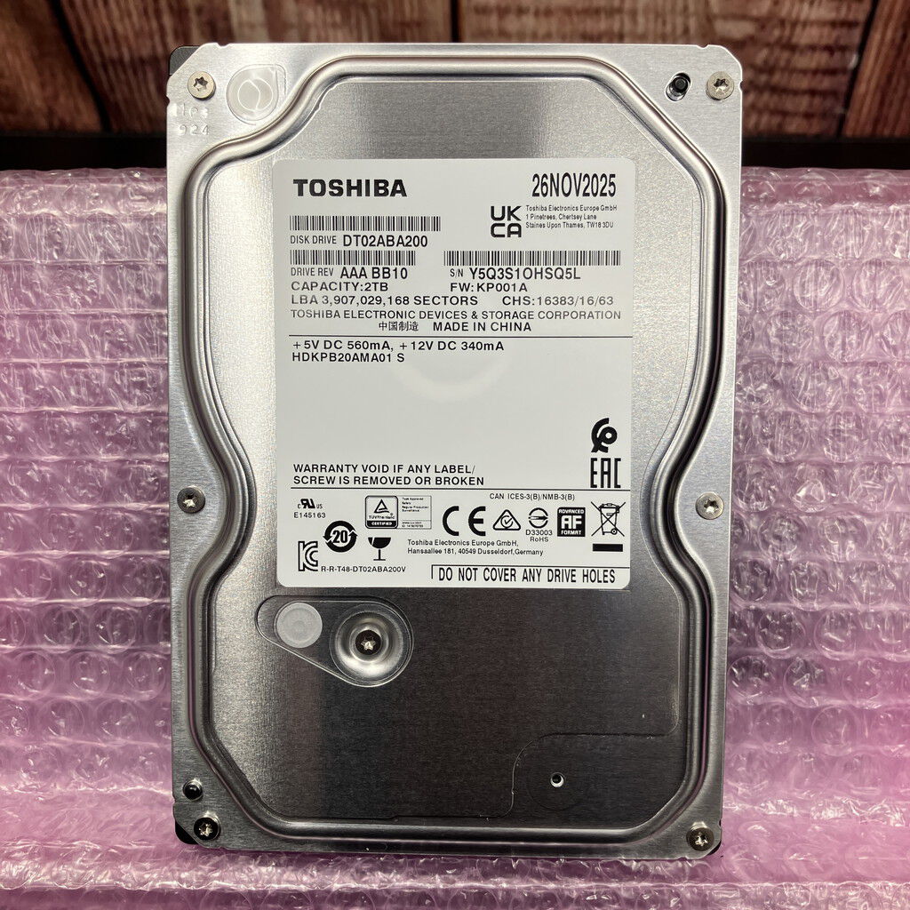 中古 各社 3.5インチ HDD 2TB SATA （デスクトップ用） 121849