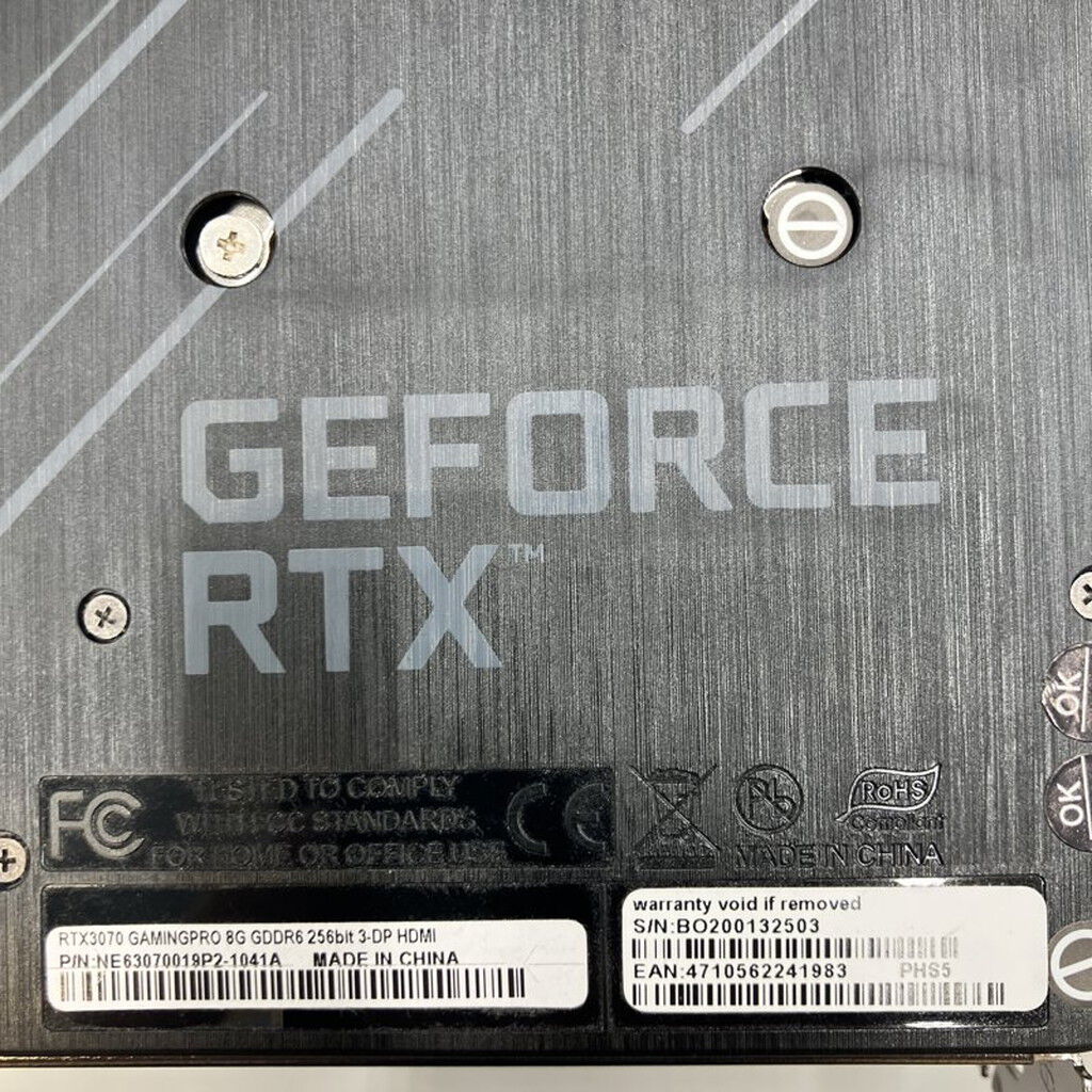 中古 【LHR版】Palit NE63070019P2-1041A V1 (RTX3070 8GB) 146438