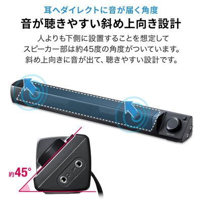 サンワサプライ  MM-SPSBA3 スリムサウンドバースピーカー（USB電源） 