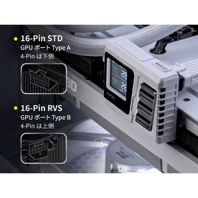 EZDIY  ALPHA TS13 - ATX 3.1 12V-2x6 Temp-Sensing U-Shape GPU Power Adapter - White - STD EZDPI248-1 (スタンダードモデル ホワイト) 