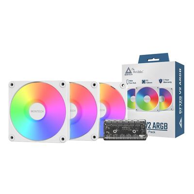 MONTECH  GF120 V2 ARGB White 3 in 1 (3個パック ホワイト) 
