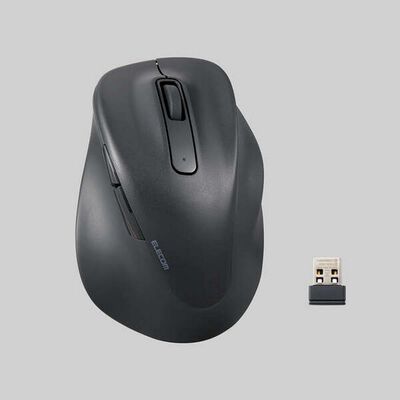 エレコム  M-XGL30DBSKBK (静音 2.4GHz無線マウス "EX-G"5ボタン Lサイズ ブラック) 