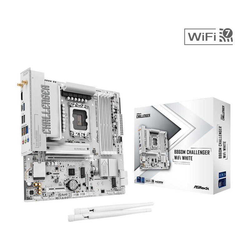 ASRock B860M Challenger WiFi White (B860 1851 MicroATX ホワイト